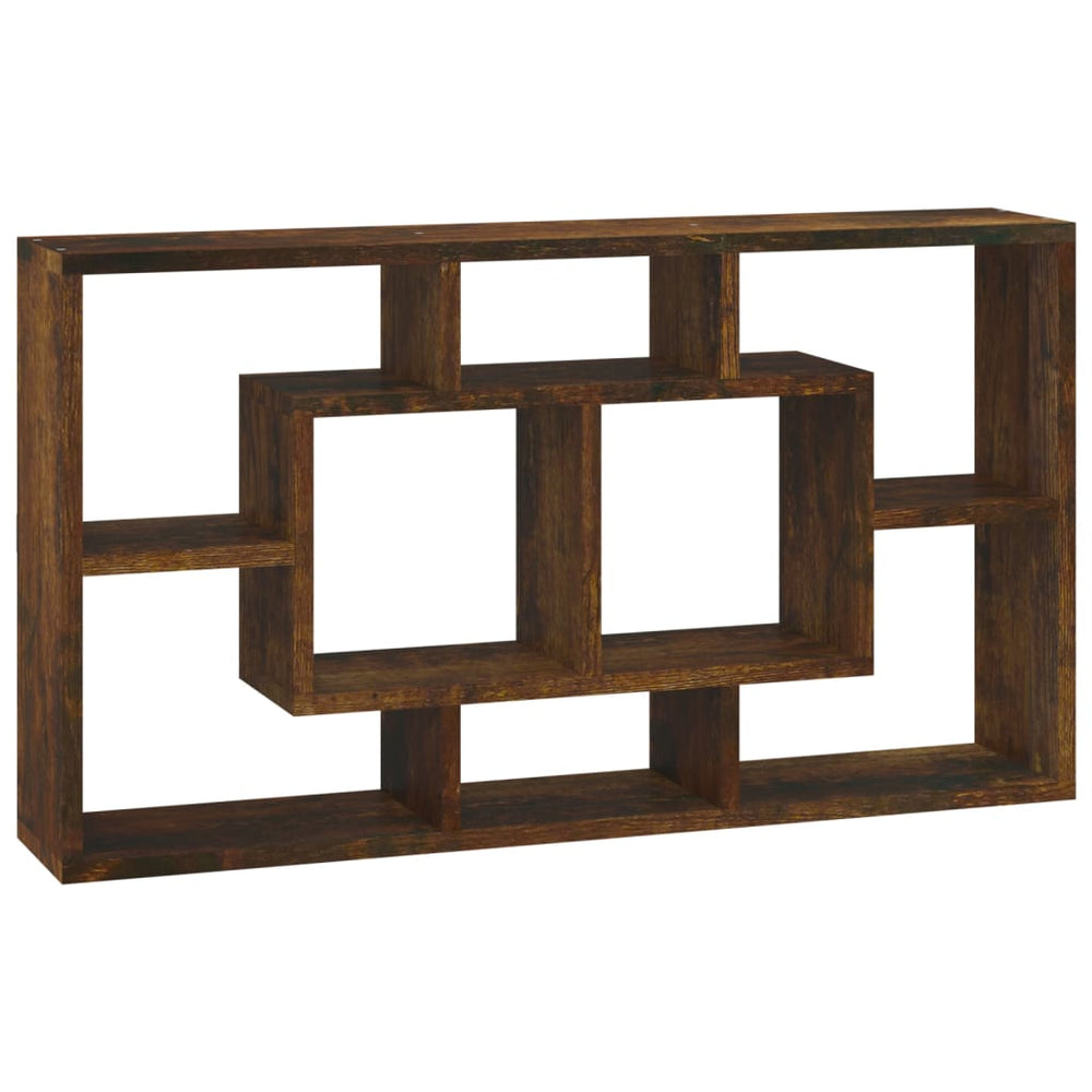vidaXL Wall Shelf with 8 Compartments Smoked Oak