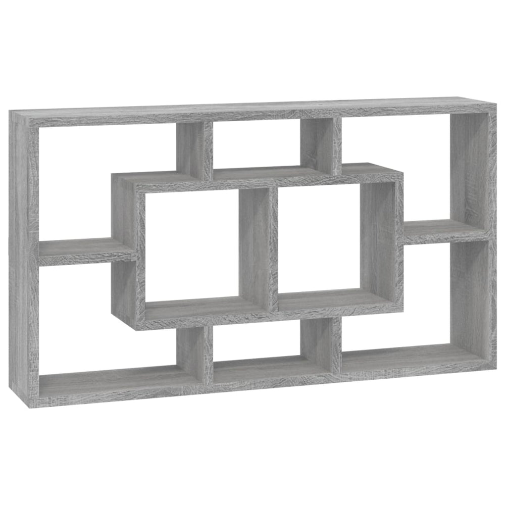 vidaXL Wall Shelf with 8 Compartments Grey Sonoma
