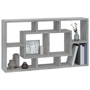 vidaXL Wall Shelf with 8 Compartments Grey Sonoma