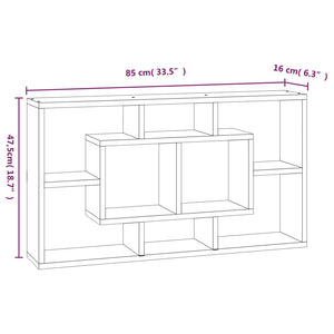 vidaXL Wall Shelf with 8 Compartments Grey Sonoma