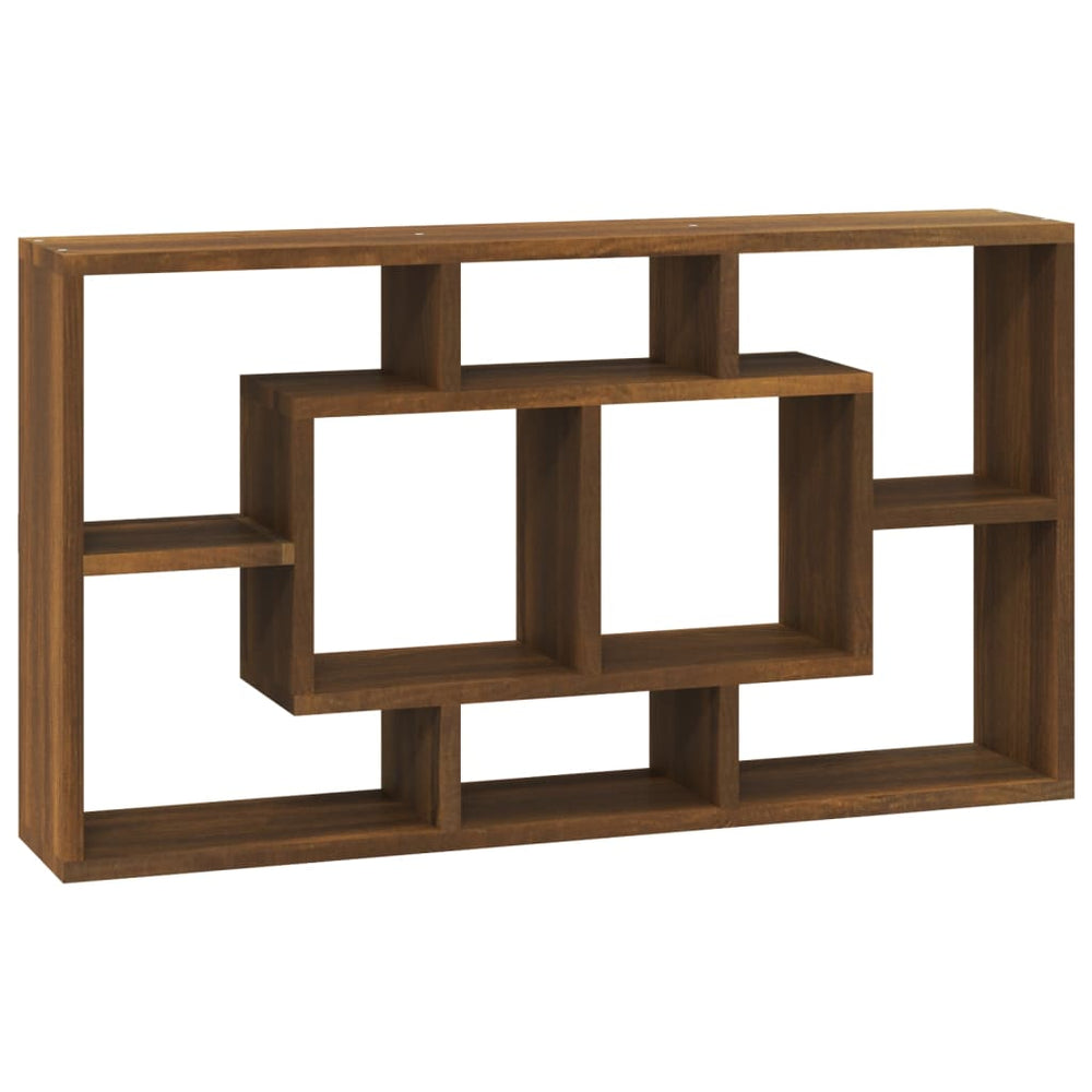 vidaXL Wall Shelf with 8 Compartments Brown Oak Look
