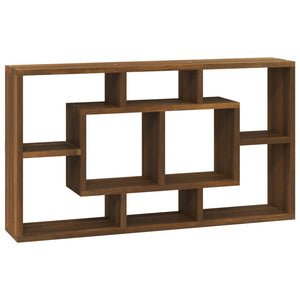 vidaXL Wall Shelf with 8 Compartments Brown Oak Look