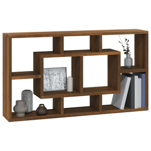 vidaXL Wall Shelf with 8 Compartments Brown Oak Look