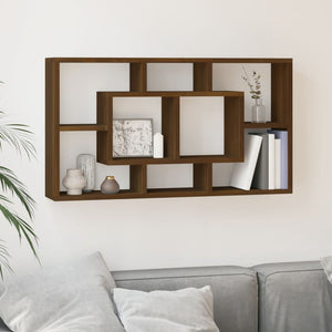 vidaXL Wall Shelf with 8 Compartments Brown Oak Look