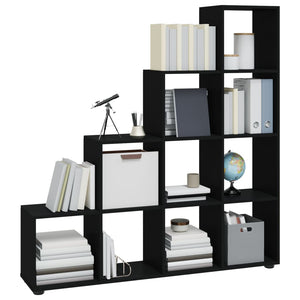vidaXL Staircase Rack Black 142 cm Engineered Wood