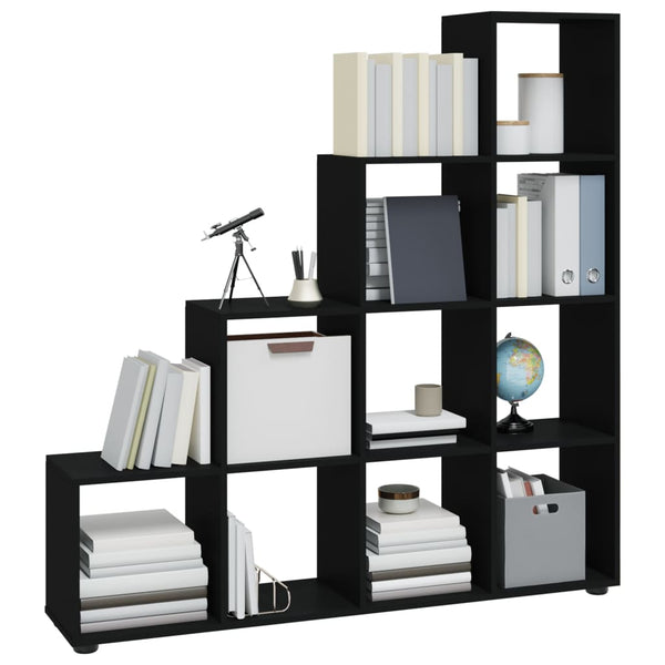 vidaXL Staircase Rack Black 142 cm Engineered Wood