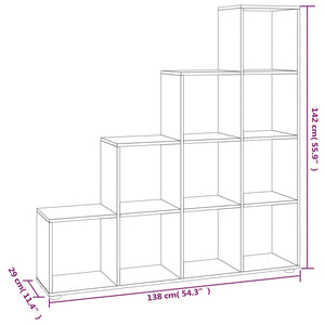 vidaXL Staircase Rack Black 142 cm Engineered Wood