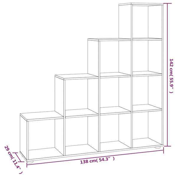 vidaXL Staircase Rack Black 142 cm Engineered Wood
