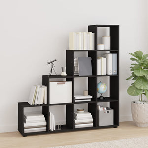 vidaXL Staircase Rack Black 142 cm Engineered Wood