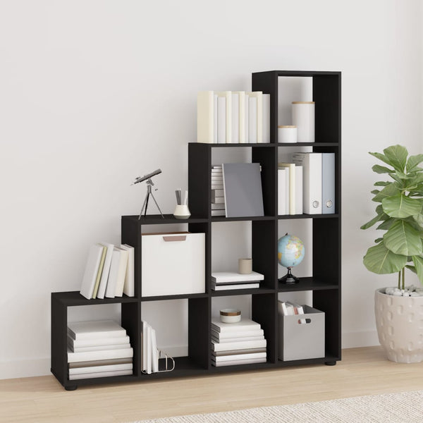 vidaXL Staircase Rack Black 142 cm Engineered Wood