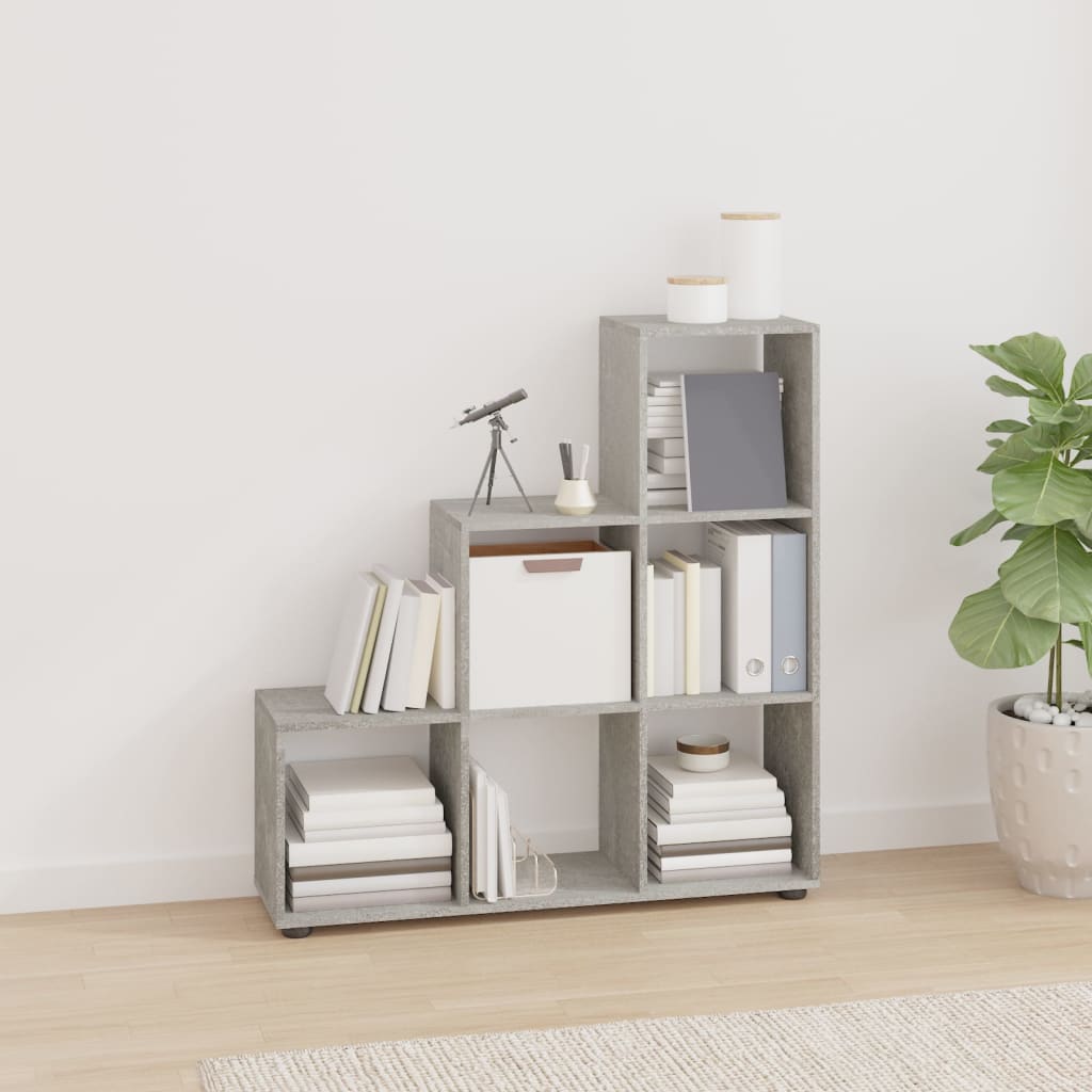 vidaXL Stair Shelf Concrete Grey 107 cm Engineered Wood