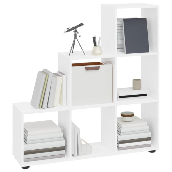 vidaXL Stair Shelf High Gloss White 107 cm Engineered Wood