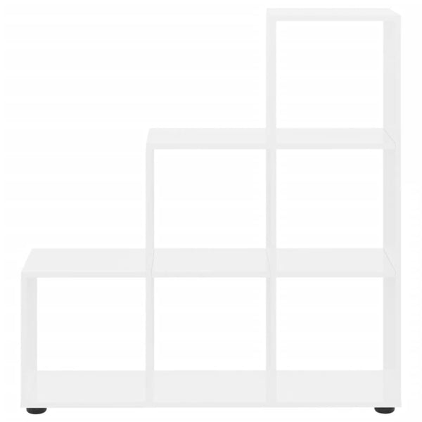 vidaXL Stair Shelf High Gloss White 107 cm Engineered Wood