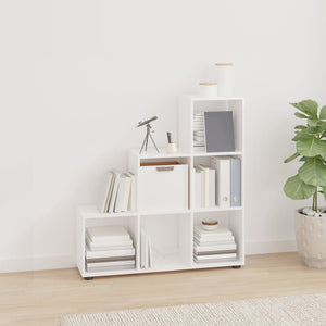 vidaXL Stair Shelf High Gloss White 107 cm Engineered Wood