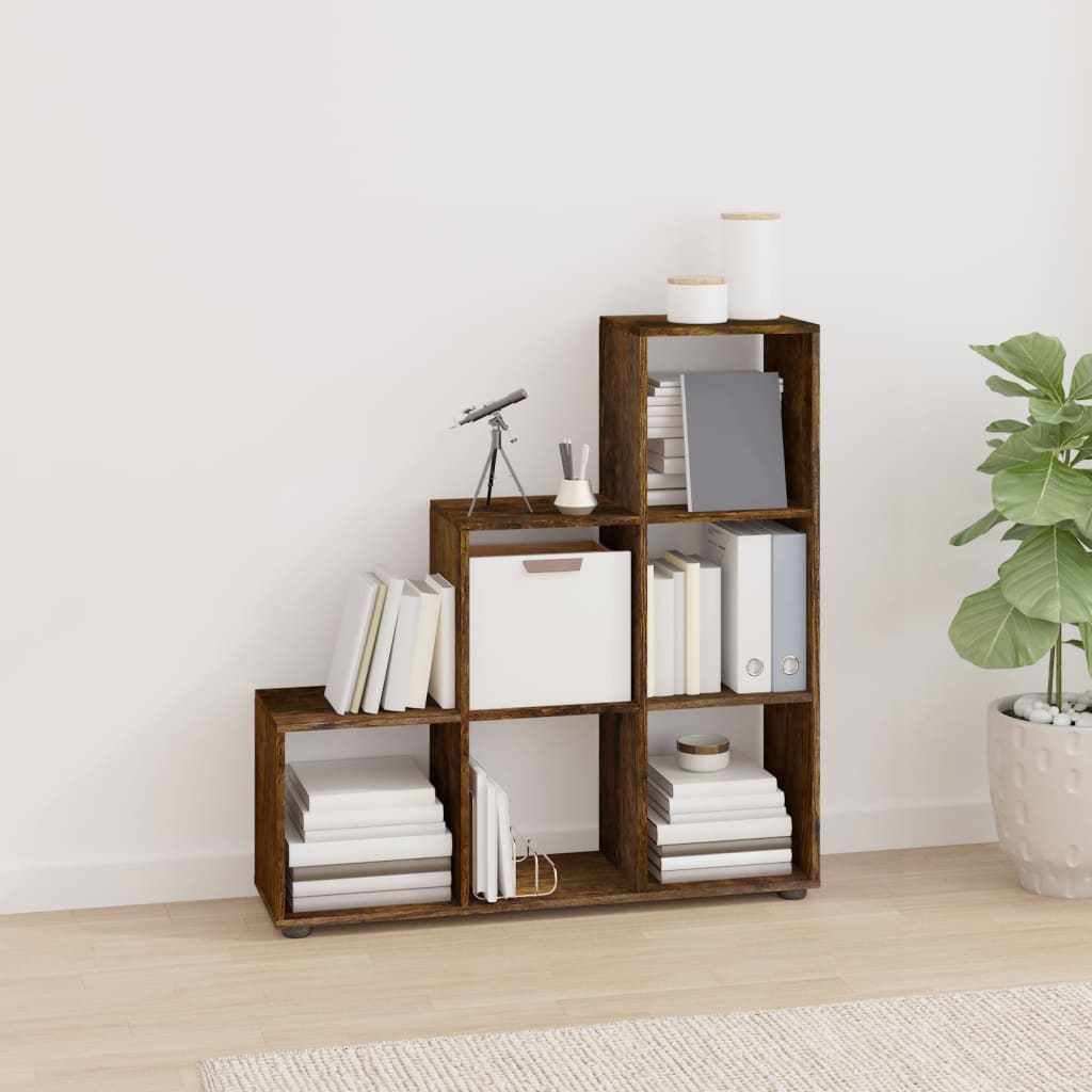 vidaXL Smoked Oak Stair Shelf 107 cm Engineered Wood