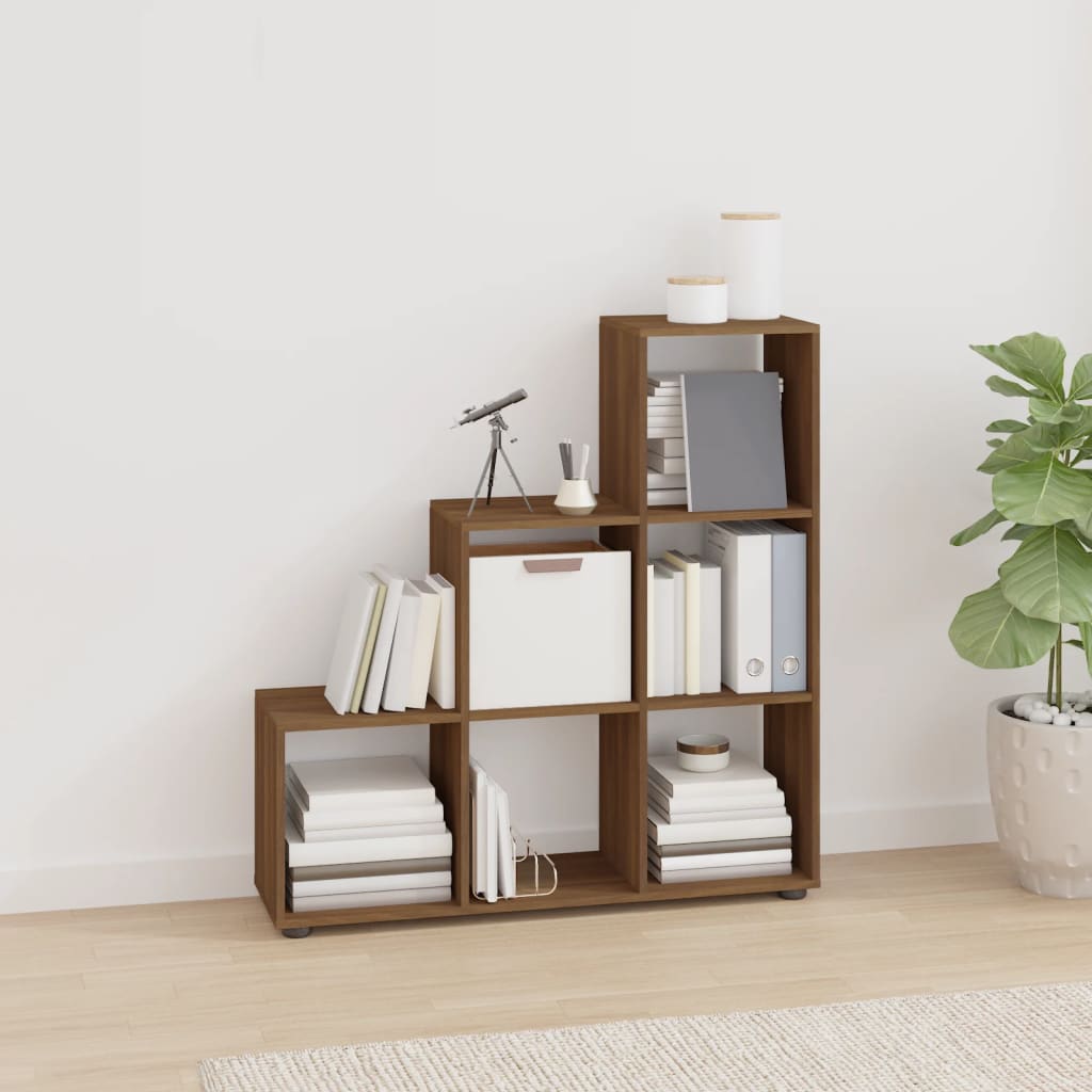 vidaXL Staircase Shelf Brown Oak Look 107 cm Engineered Wood