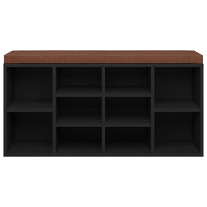 vidaXL Shoe Bench Black 103x30x48 cm Engineered Wood