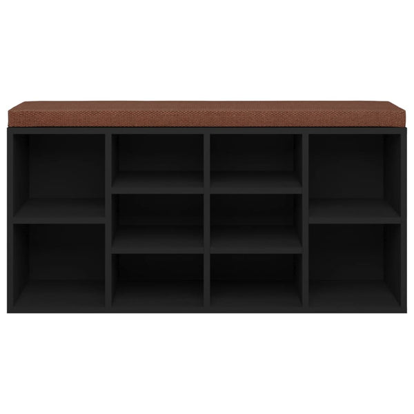 vidaXL Shoe Bench Black 103x30x48 cm Engineered Wood