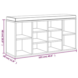 vidaXL Shoe Bench Concrete Grey 103x30x48 cm Engineered Wood