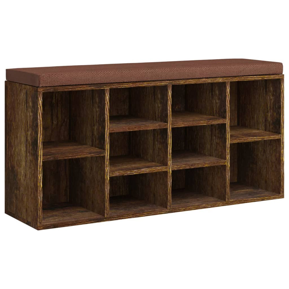 vidaXL Shoe Cabinet Smoked Oak 103x30x48 cm Engineered Wood