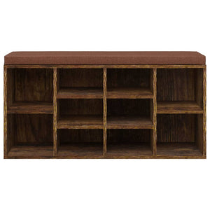 vidaXL Shoe Cabinet Smoked Oak 103x30x48 cm Engineered Wood