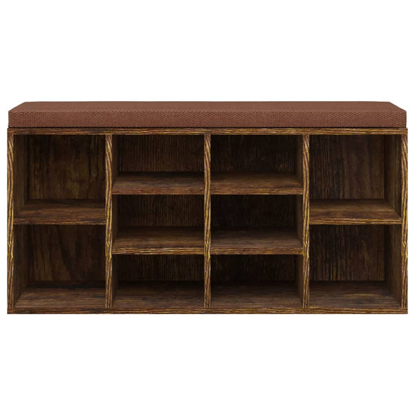 vidaXL Shoe Cabinet Smoked Oak 103x30x48 cm Engineered Wood