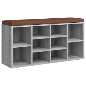 vidaXL Shoe Storage Bench Grey Sonoma 103x30x48 cm Engineered Wood