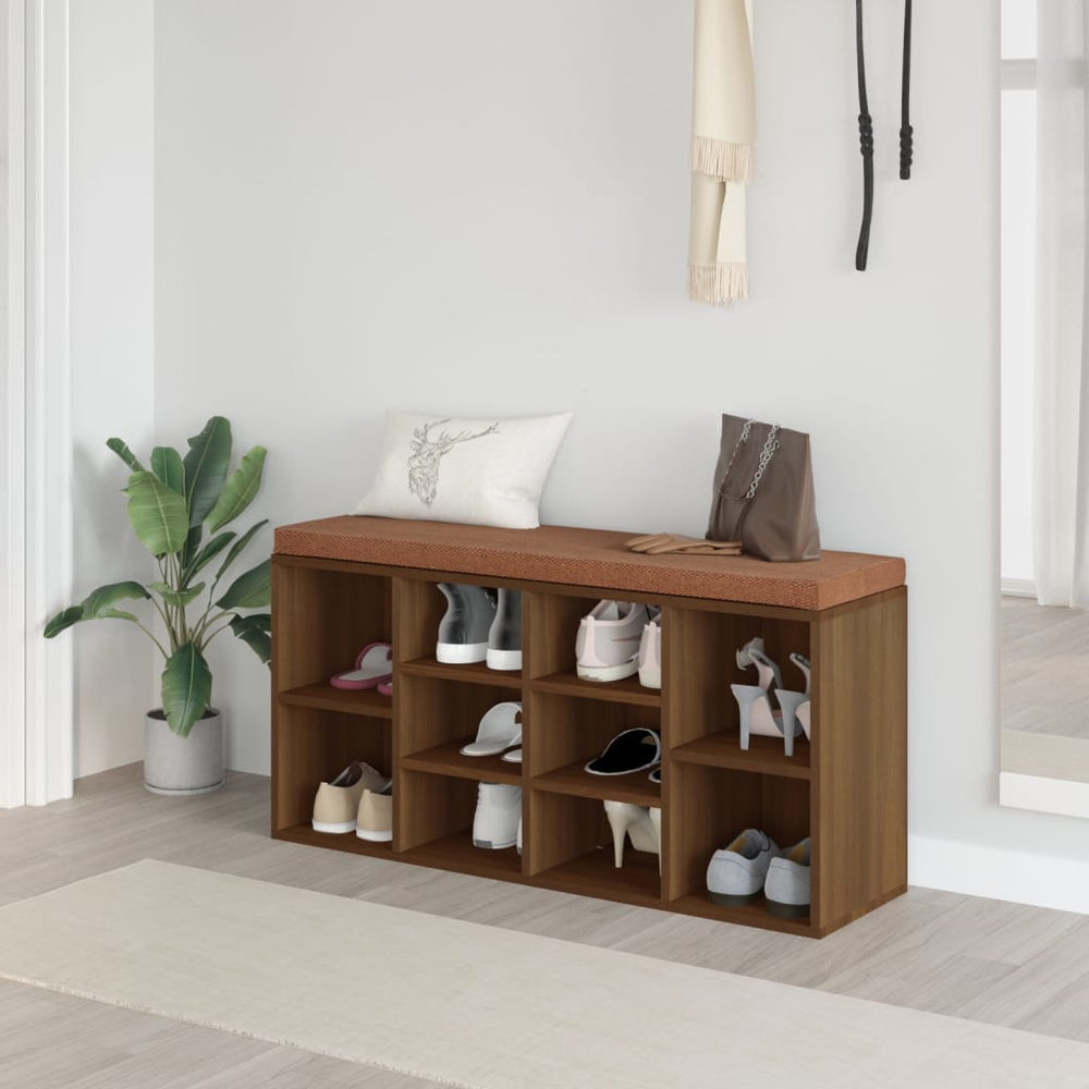 vidaXL Shoe Cabinet Brown Oak-Look 103x30x48 cm Engineered Wood