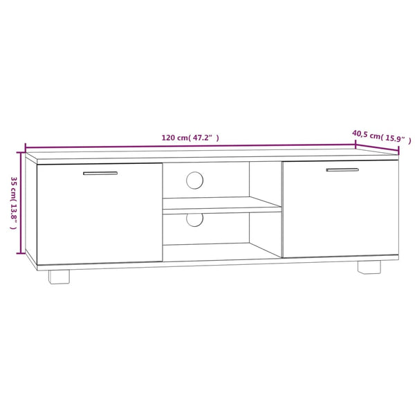 vidaXL TV Cabinet Black 120x40.5x35 cm Engineered Wood