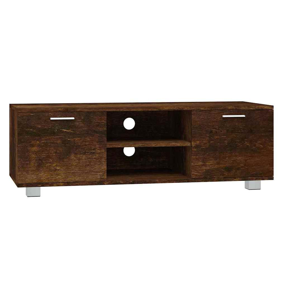 vidaXL TV Cabinet Smoked Oak 120x40.5x35 cm Engineered Wood