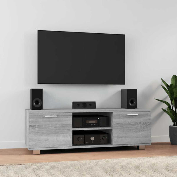 vidaXL TV Cabinet Sonoma Grey 120x40.5x35 cm Engineered Wood