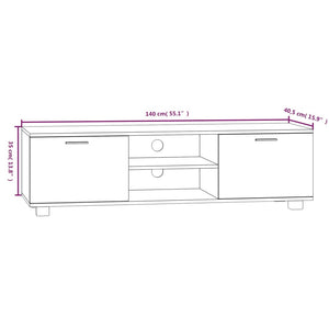vidaXL TV Cabinet Black 140x40.5x35 cm Engineered Wood