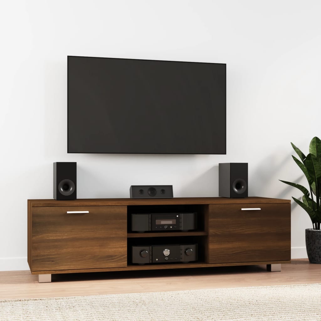 vidaXL TV Cabinet Brown Oak Look 140x40.5x35 cm Engineered Wood