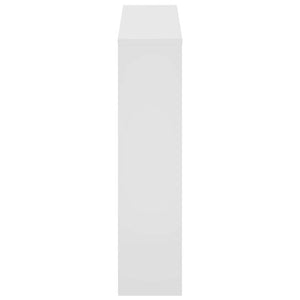 vidaXL Shoe Cabinet with Mirror 2 Compartments High Gloss White 63x17x67 cm