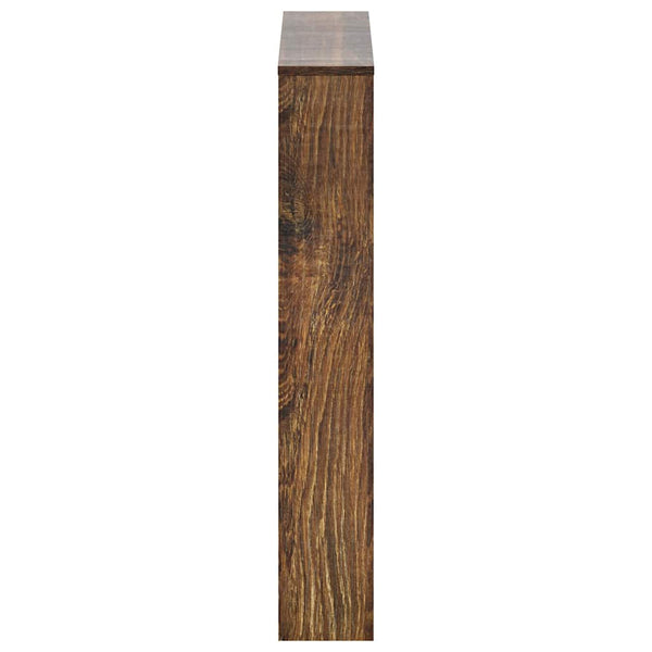 vidaXL Shoe Cabinet with Mirror 3 Compartments Smoked Oak 63x17x102.5 cm