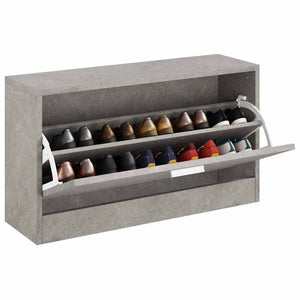 vidaXL Shoe Storage Bench Concrete Grey 80x24x45 cm Engineered Wood