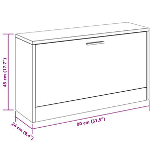 vidaXL Shoe Storage Bench Concrete Grey 80x24x45 cm Engineered Wood