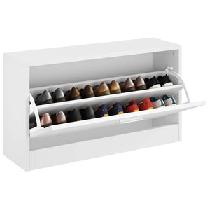vidaXL Shoe Cabinet High Gloss White 80 x 24 x 45 cm Engineered Wood