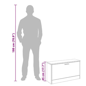 vidaXL Shoe Cabinet High Gloss White 80 x 24 x 45 cm Engineered Wood