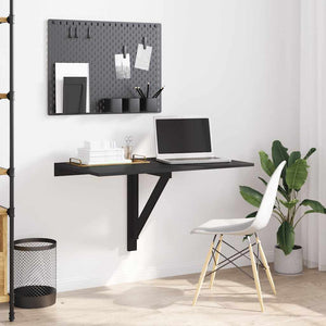 vidaXL Wall-Mounted Drop-Leaf Table Black 100x60x56 cm Engineered Wood