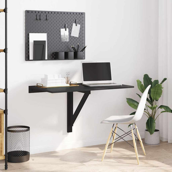 vidaXL Wall-Mounted Drop-Leaf Table Black 100x60x56 cm Engineered Wood