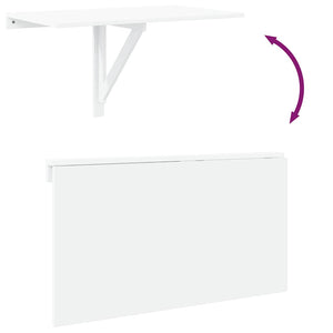 vidaXL Wall-Mounted Drop-Leaf Table High Gloss White 100x60x56 cm Engineered Wood