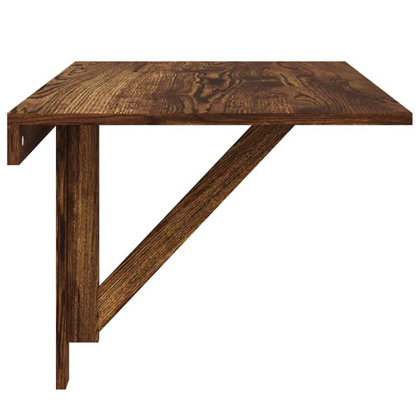 vidaXL Wall-Mounted Drop-Leaf Table Smoked Oak 100x60x56 cm Engineered Wood