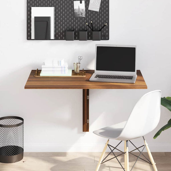 vidaXL Wall-mounted Foldable Table Brown Oak Look 100x60x56 cm Engineered Wood
