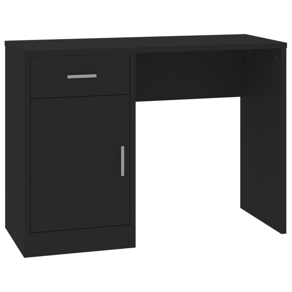 vidaXL Desk with Storage Black 100x40x73 cm Engineered Wood
