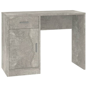 vidaXL Desk with Storage Concrete Grey 100x40x73 cm Engineered Wood
