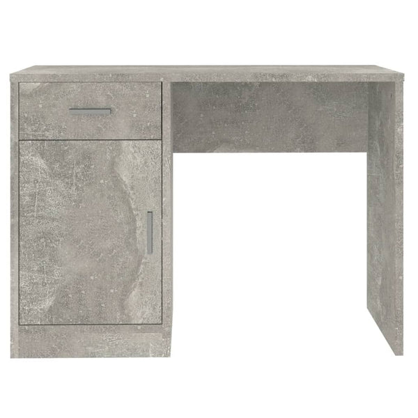 vidaXL Desk with Storage Concrete Grey 100x40x73 cm Engineered Wood