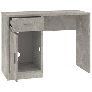 vidaXL Desk with Storage Concrete Grey 100x40x73 cm Engineered Wood