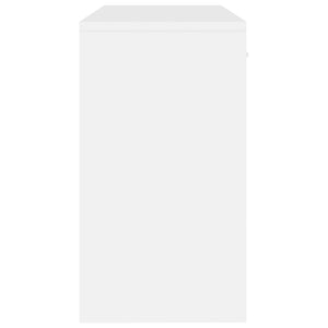 vidaXL High Gloss White Desk with Storage 100x40x73 cm