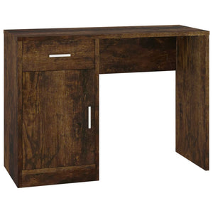 vidaXL Desk with Storage Smoked Oak 100x40x73 cm